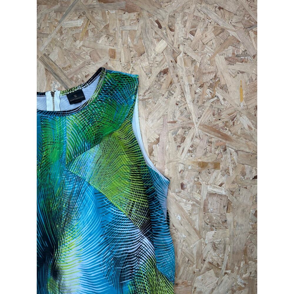 Worthington Women’s Multicolor Sleeveless Zip Blouse Sz XL - Picture 5 of 13